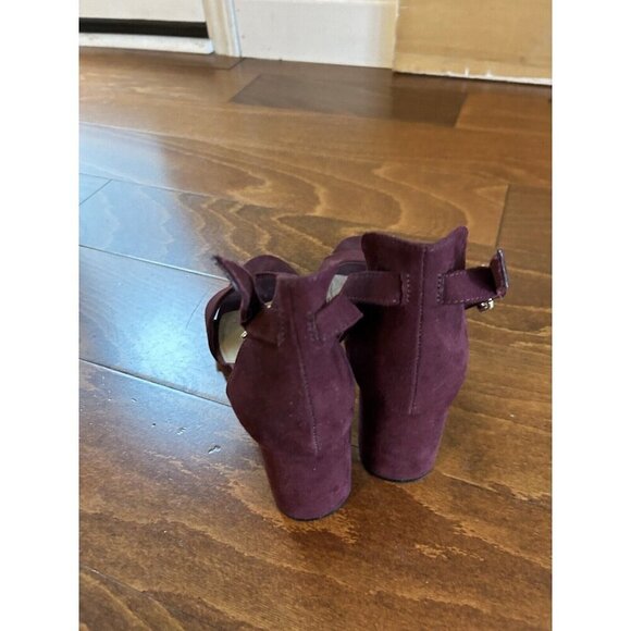 Old Navy Faux-Suede Block-Heel Sandals for Women Wine Purple Ankle Strap 9 - Picture 7 of 7
